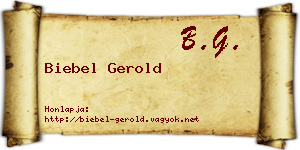 Biebel Gerold névjegykártya